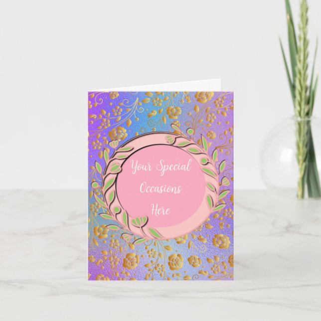 Convite Elegante Quadro Floral: para Todas as Ocasiões (Frente)