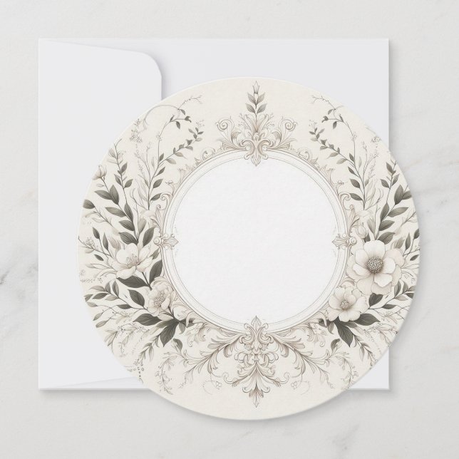 Convite Elegante Quadro Redondo (Frente)