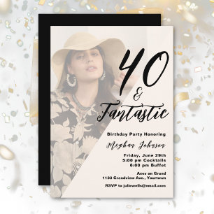Convite Elegante Quarenta e Fantástica Sobreposição de Fot