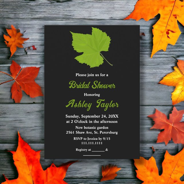 Convite Elegante queda verde em chic deixa Chá de panela p (Criador carregado)