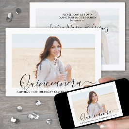 Convite Elegante Quinceañera Script 2 Foto15 Birthday