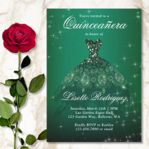 Elegante Quinceanera Verde Esmeralda