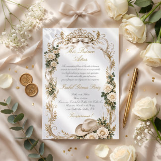 Convite Elegante Quinzeanera vaqueira