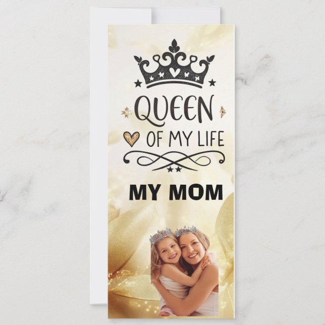 Convite Elegante Rainha da minha Vida - minha mãe  (Frente)
