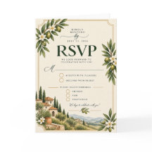Elegante ramo de oliveira mediterrâneo para RSVP d