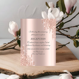 Convite Elegante Recepção de Casamento com Brilho Dourado