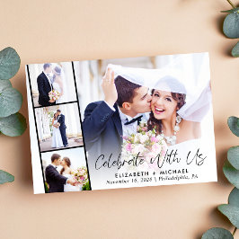 Convite Elegante Recepção de Casamento com Foto