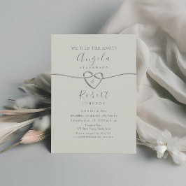 Convite Elegante Recepção de Casamento em Azul Poeirento