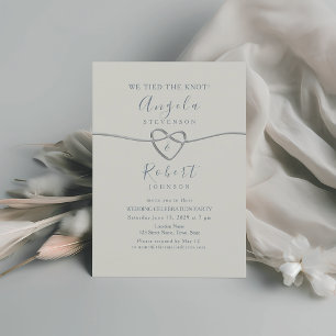 Convite Elegante Recepção de Casamento em Azul Poeirento