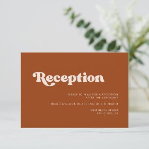 Convite Elegante recepção de casamento em laranja queimado