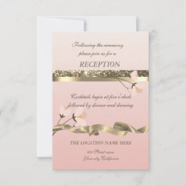 Convite Elegante recepção de casamento floral estilosa