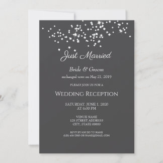Convite Elegante Recepção de casamento Rinestones Eloped