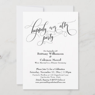Convite Elegante Recepção de Festa Felizes para Sempre