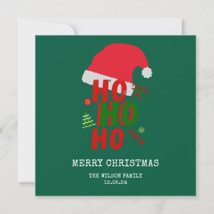 Convite Elegante Red Green White Feliz Natal