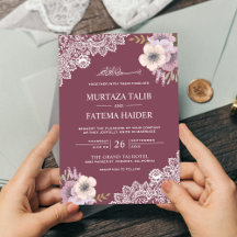 Elegante Renda Floral Rosa Casamento Islâmico Muçu