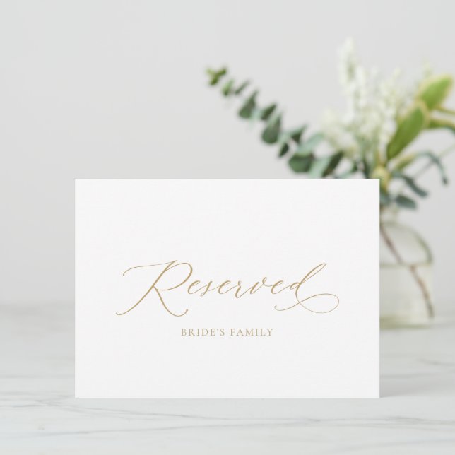 Convite Elegante Reservado Sinal de Casamento (Em pé/Frente)