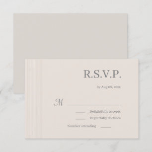 Convite Elegante resposta de casamento com listras de made