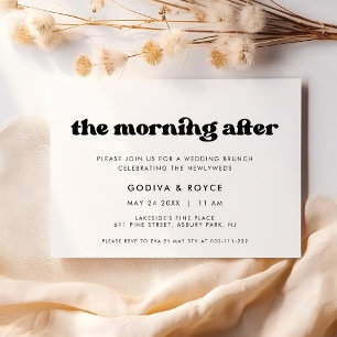 Convite Elegante Retro Brunch da Manhã após o Casamento