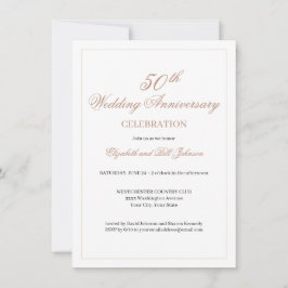 Convite Elegante Rosa 50º Aniversário de Bodas
