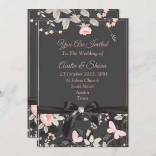 Convite Elegante, rosa, arco, mármore