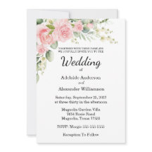 Elegante Rosa Botânica Floral Casamento