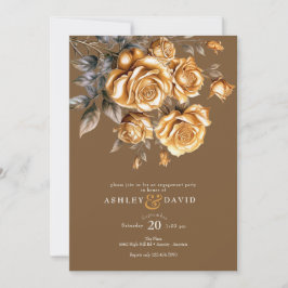 Convite Elegante Rosa Chic | Festa de noivado romântica