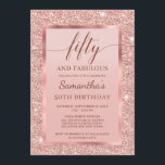 Convite Elegante rosa de 50 anos e fabuloso 50 anos<br><div class="desc">Elegante rosa dourado cinquenta e fabuloso convite de 50 anos,  Contacte-me para obter itens correspondentes ou para personalização,  Rosas Blush ©</div>