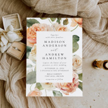 Elegante Rosa de Pêssego e Creme para Casamento