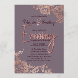 Convite Elegante Rosa Dourada da noite da noite