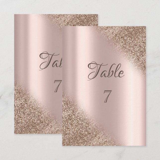 Convite Elegante Rosa Dourado Glitter Ombre (Frente/Verso)