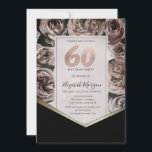 Convite Elegante Rosa Escuro 60º Aniversário<br><div class="desc">Rosas escuras elegantes.</div>