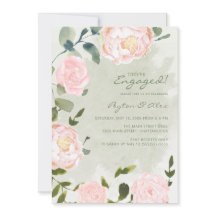 Elegante Rosa Floral Engajamento