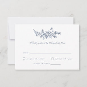 Convite Elegante Rosa Floral French RSVP