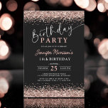 Convite Elegante Rosa negro Dourado brilhante 18º aniversá<br><div class="desc">Faça seu aniversário de 18 anos inesquecível com o Convite de 18 de Aniversário do Elegante Rosa Dourado Glitter Negra! Com uma combinação deslumbrante de brilho rosa e preto elegante, este convite capta o equilíbrio perfeito de sofisticação e brilho. Quer você esteja hospedando uma festa lavra ou uma comemoração íntima,...</div>
