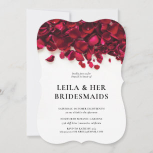 Convite Elegante Rosa Petals Bridesmaids Brunch