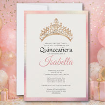 Elegante Rosa Quinceanera 15º Aniversário