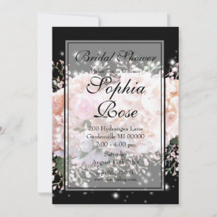 Convite Elegante rosas brancas, bebês, chá de panela respi