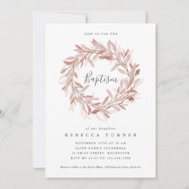 Convite Elegante Rota de Escritura Batismo Aquarela