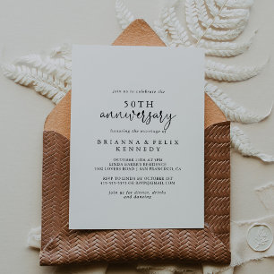 Convite Elegante Roteiro de 50º Aniversário de Casamento 