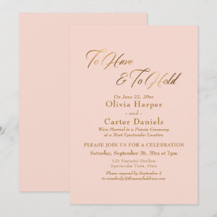 Convite Elegante Roteiro Dourado para Recepção de Ter e Ma
