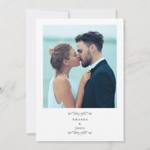Convite Elegante Roteiro Foto Personalizada Casamento Clás