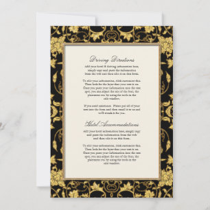 Convite Elegante Roteiro Preto Dourado Glitter Damasceno C