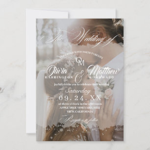 Convite Elegante Roteiro Romântico Casamento Branco