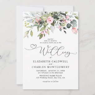 Convite Elegante Rotulo de Floral de Eucalipto para Casame