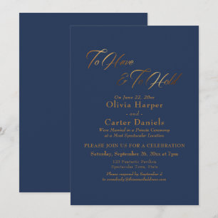 Convite Elegante Rótulo Dourado Para Ter E Guardar sobre A