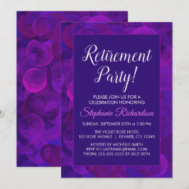 Convite Elegante Roxo para Festa de Aposentadoria