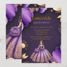 Elegante Roxo Quinceañera Girl Art