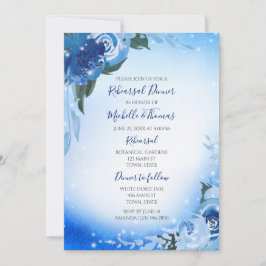 Convite Elegante Royal Blue Watercolor