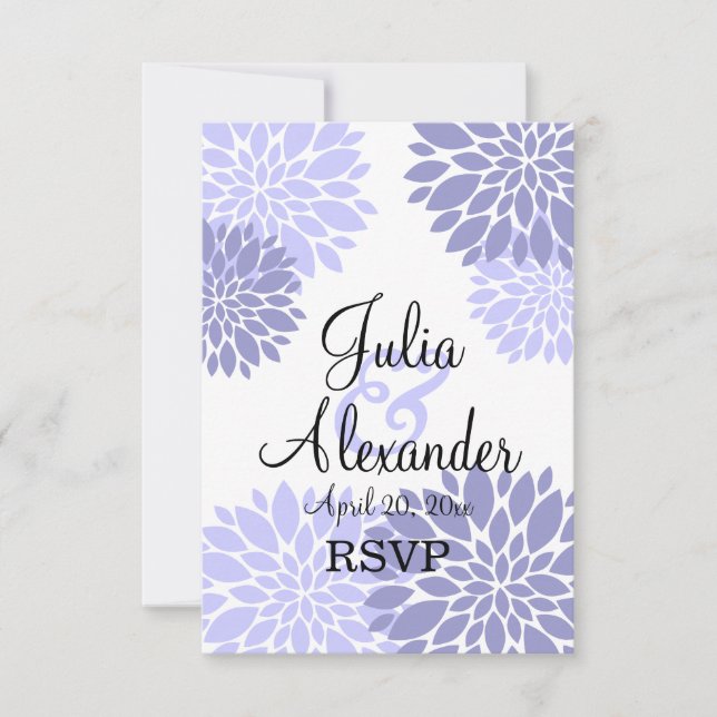 Convite Elegante RSVP de casamento com explosão floral de  (Frente)