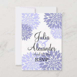 Convite Elegante RSVP de casamento com explosão floral de 